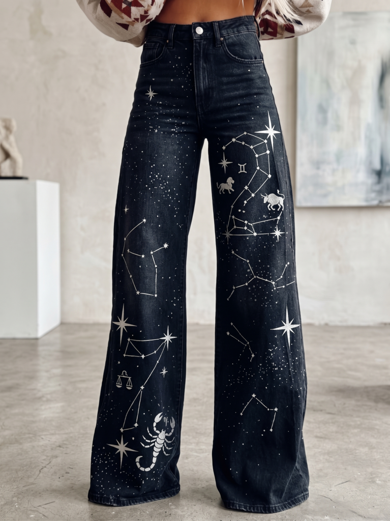 senior jeans painted ideas Celestial Constellation Zodiac Senior Map