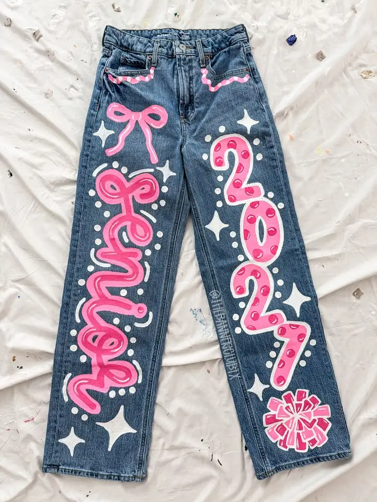 Senior Jeans Painted Ideas Class of 2027