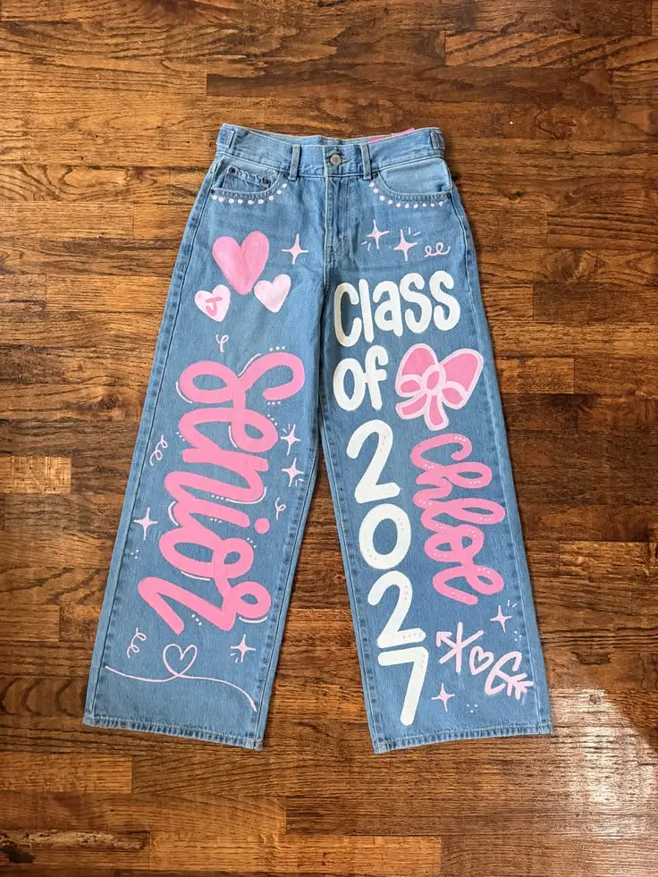 senior jeans painted ideas class 2027